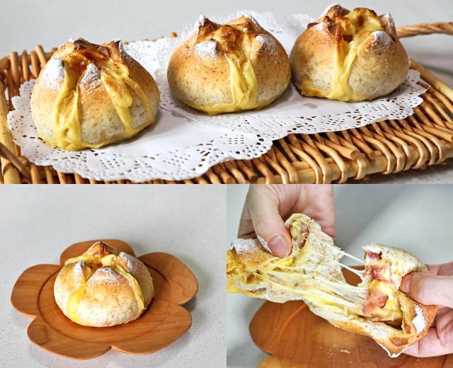 芝士培根熔岩软欧的做法