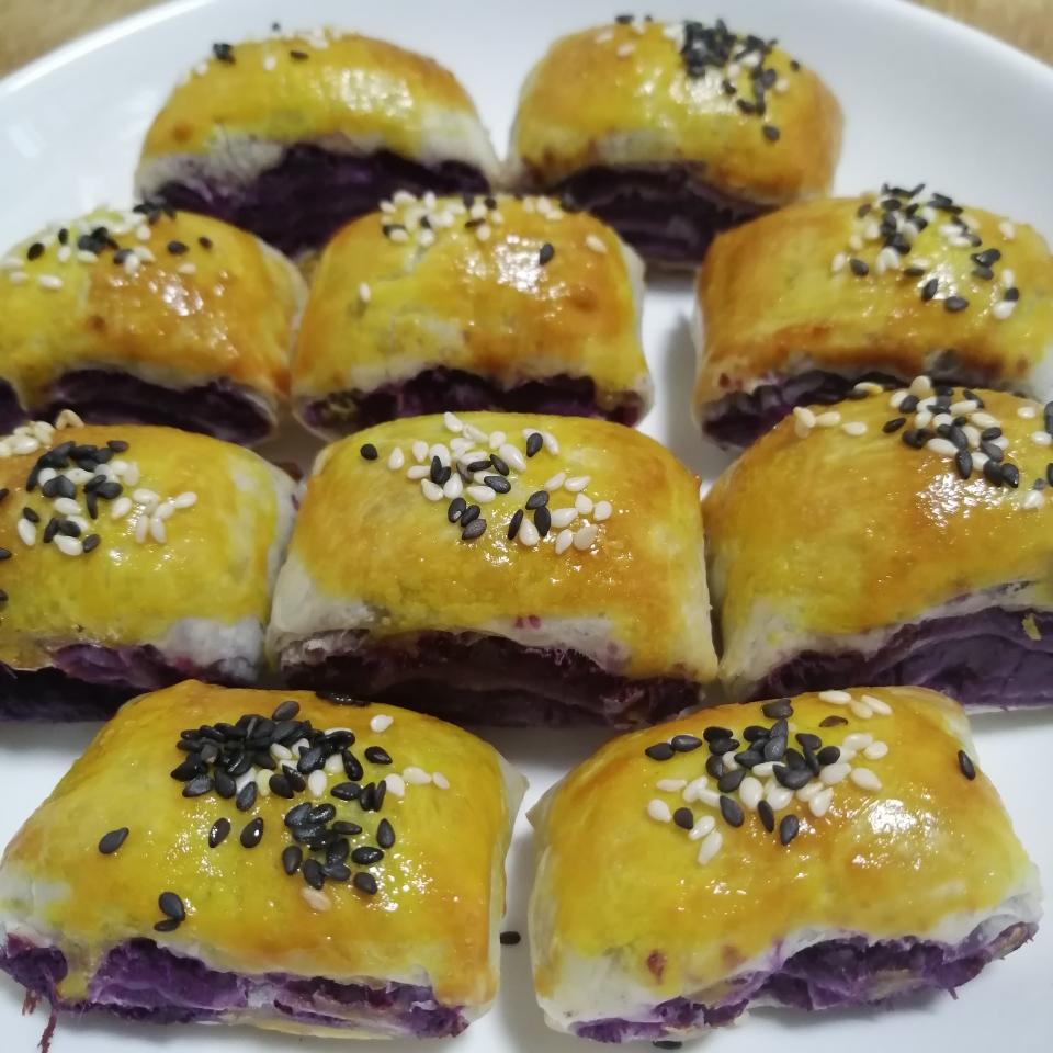 夜宵，紫薯酥的做法