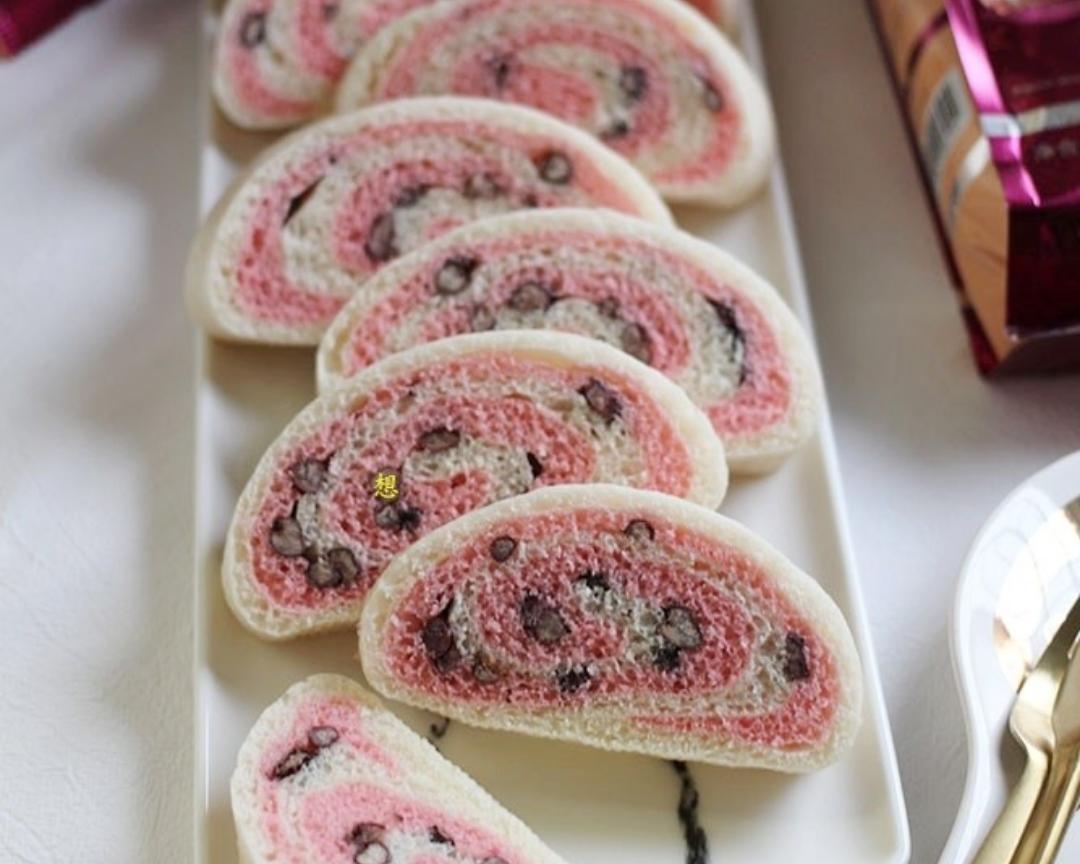 一次发酵的双色蜜豆馒头