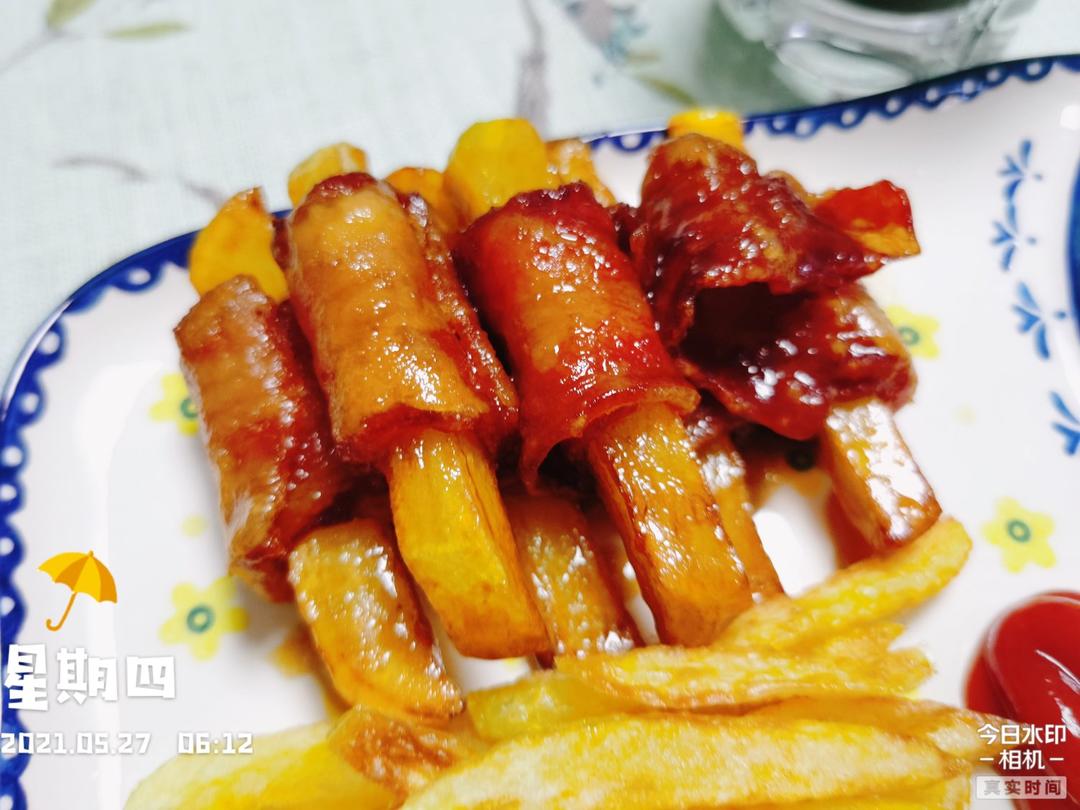 小羽私厨之培根土豆卷