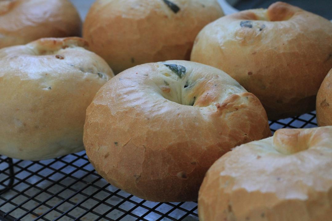 各尽其诚 野葱腊肉贝果