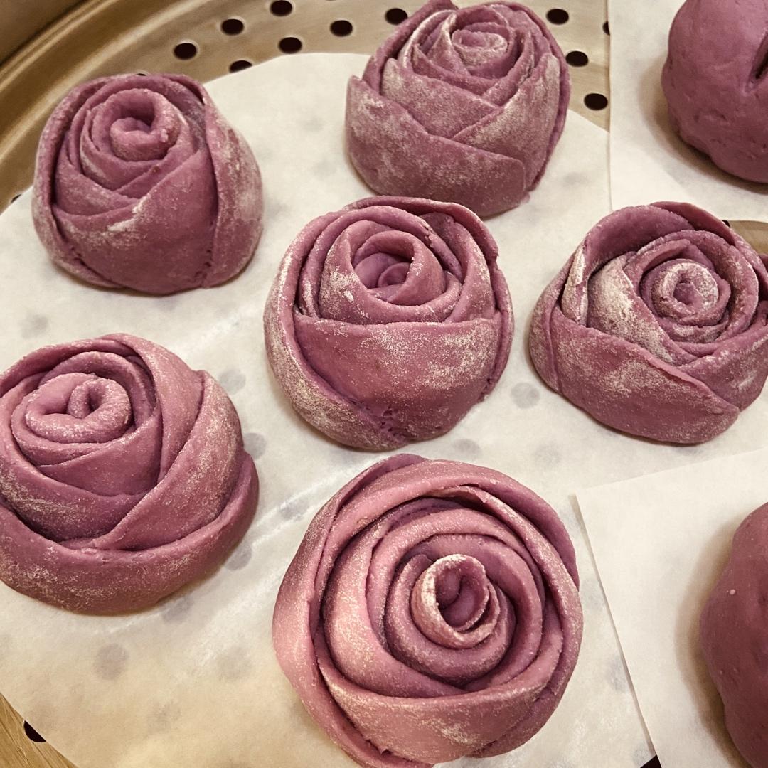 紫薯玫瑰花馒头