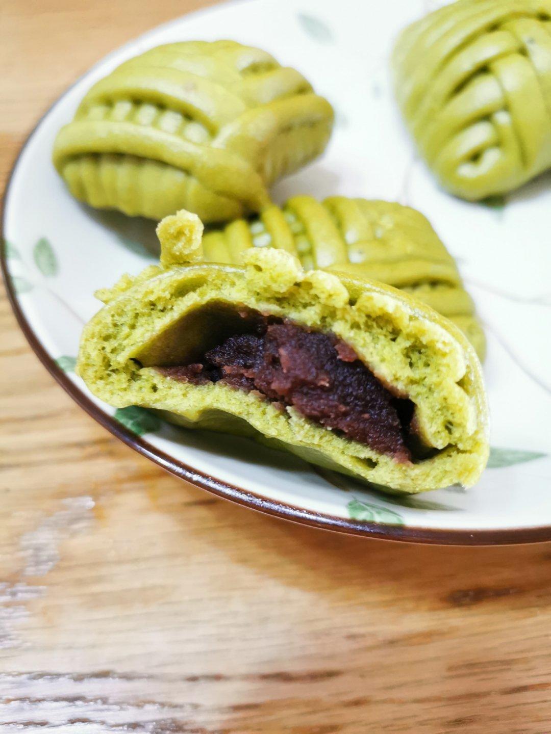 抹茶红豆包