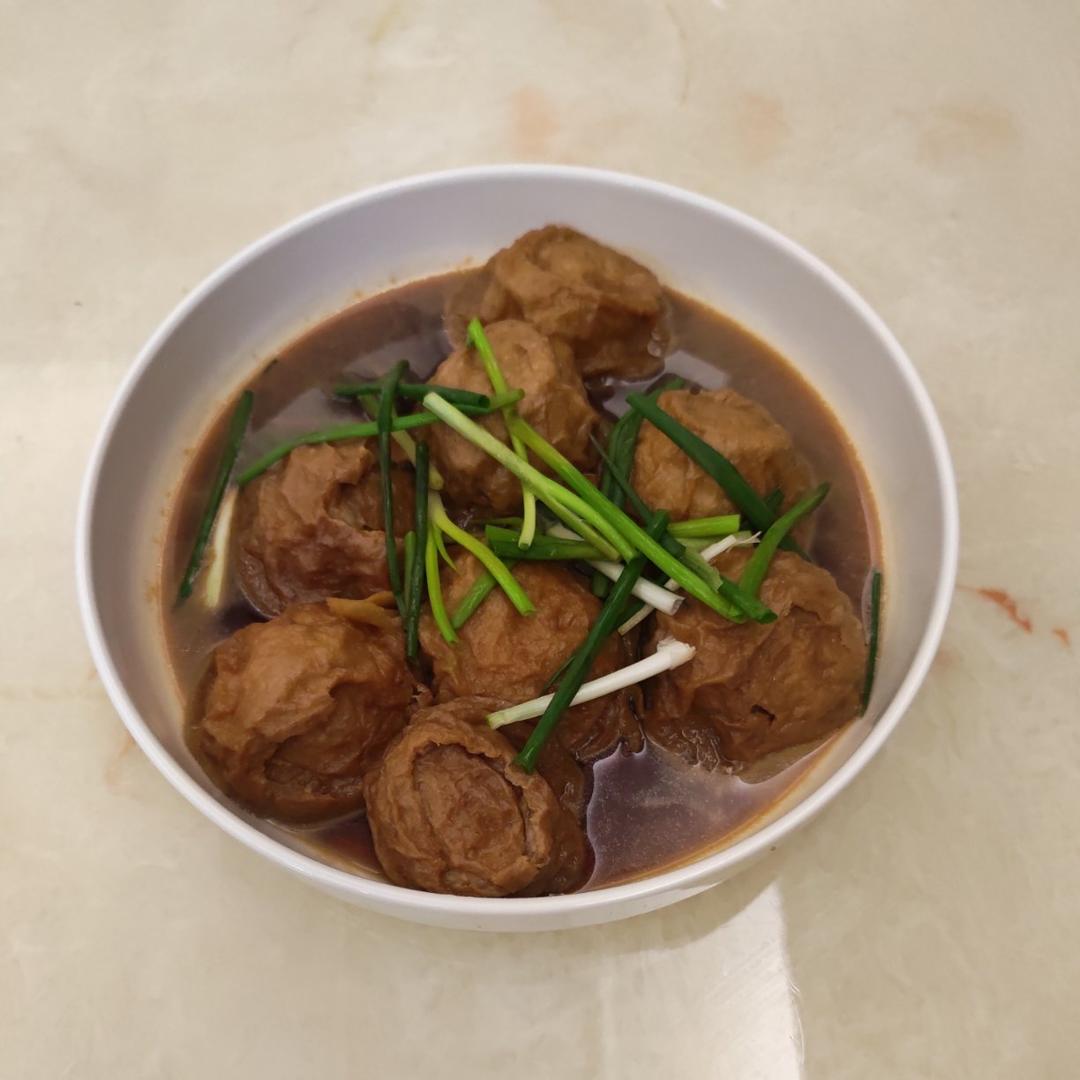 红烧油面筋塞肉