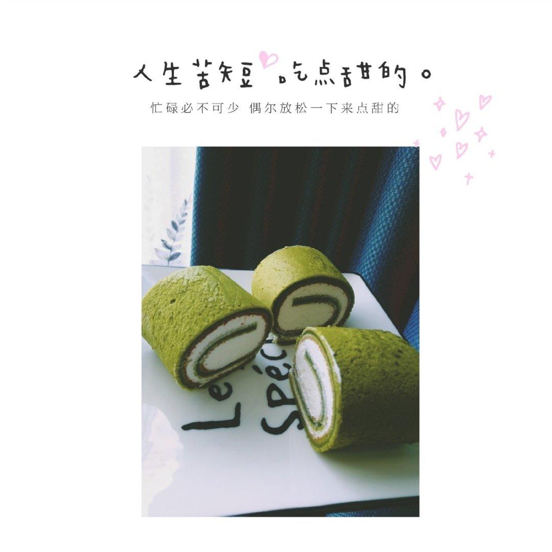 抹茶红豆蛋糕卷
