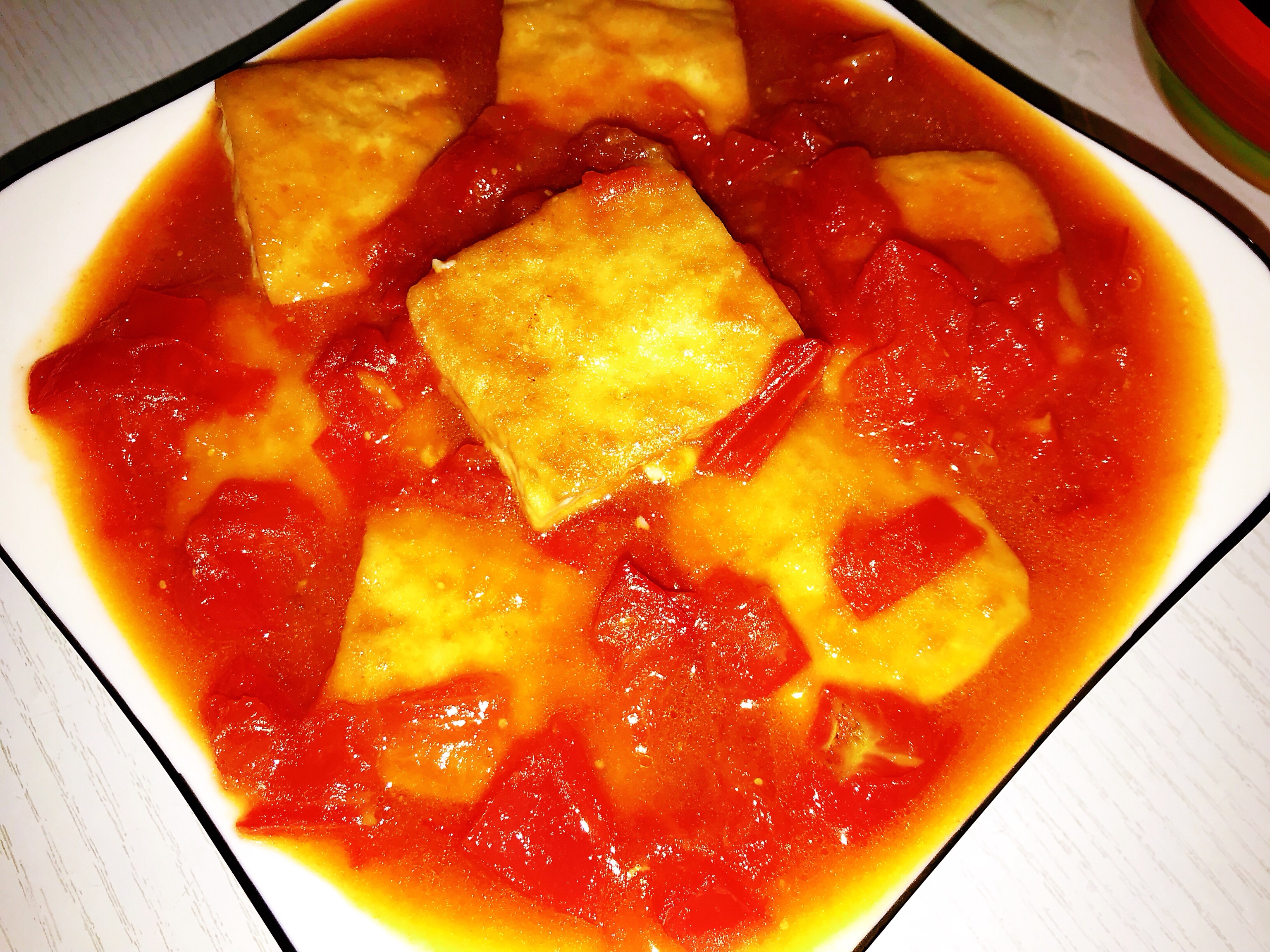 健康营养餐——番茄炖豆腐的做法