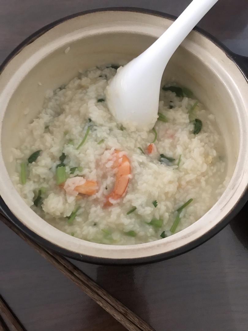 鲜虾砂锅粥
