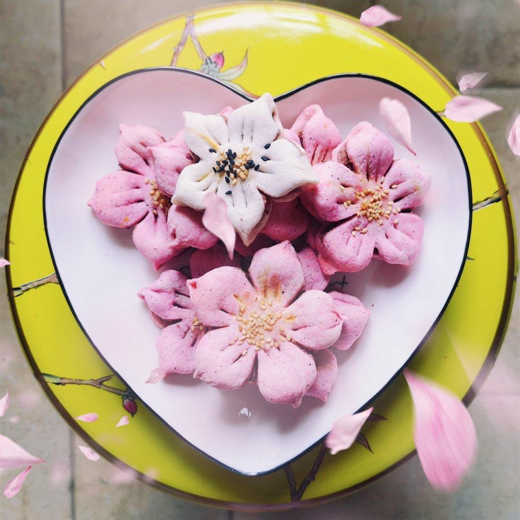 🌸花都开好了--步骤超详尽的桃花酥(无色素!火龙果版)