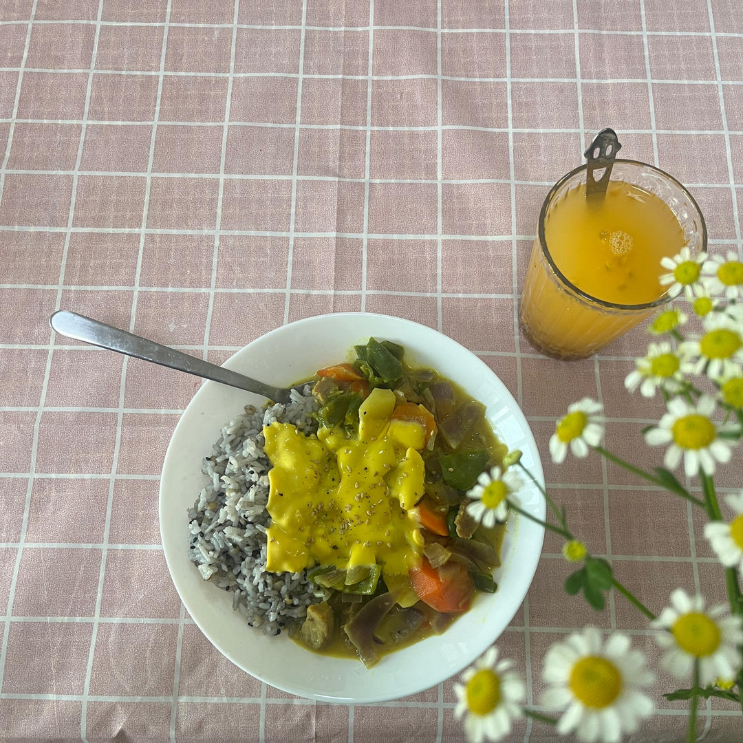 椰浆芝士咖喱饭🍛的做法