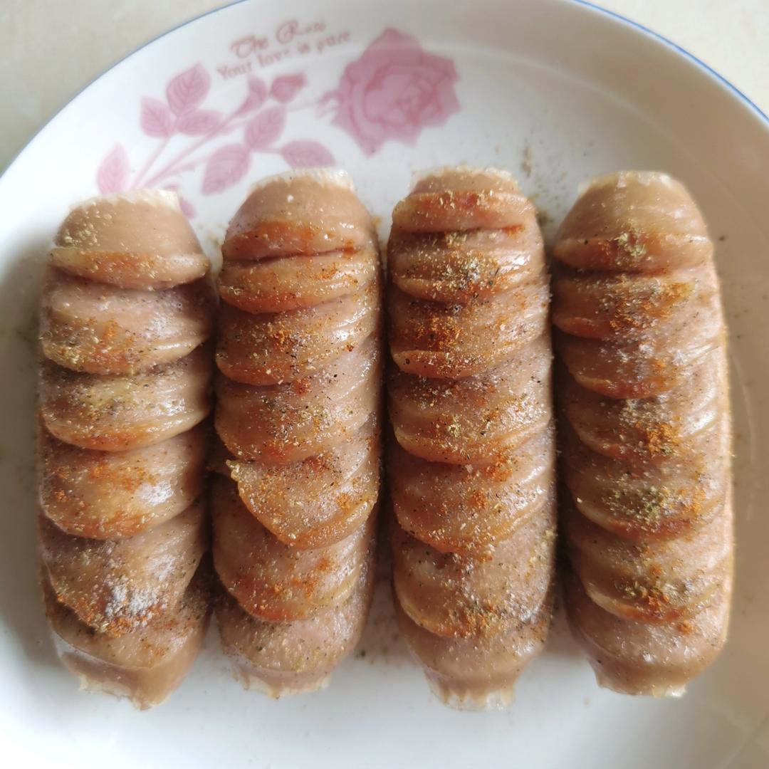 平底锅做烤肠（整个，切片都可以）