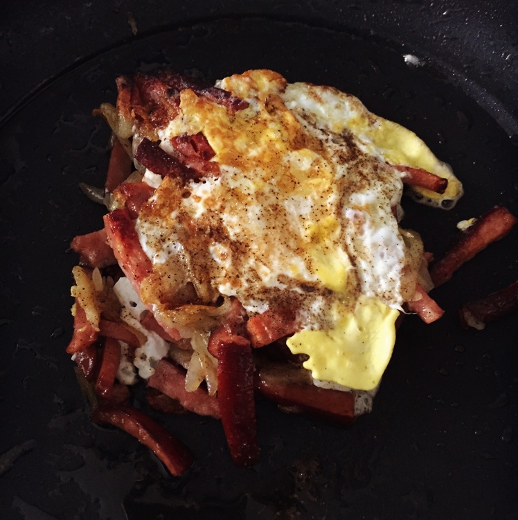 快手早餐—马铃薯火腿蛋