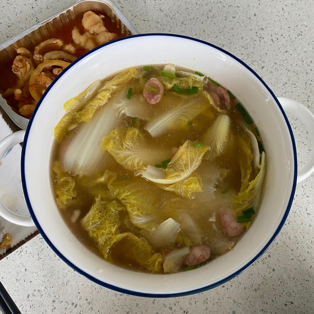娃娃菜粉丝煲，低卡又鲜美