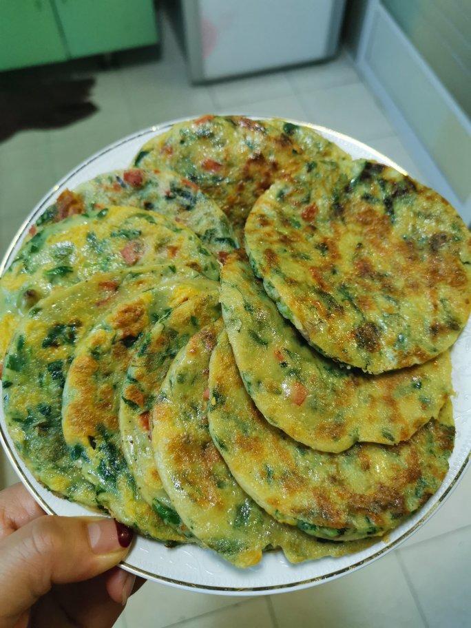 菠菜鸡蛋饼