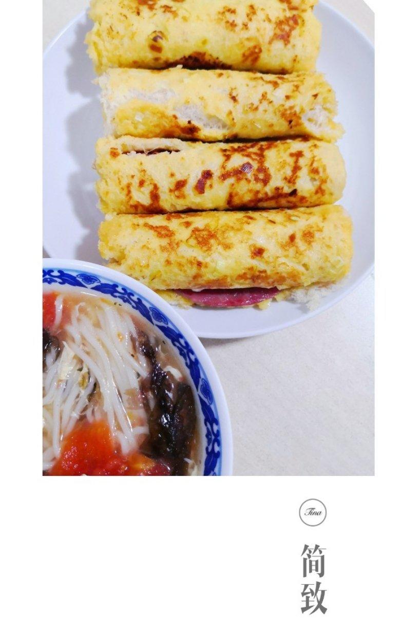 儿童早餐—肉松吐司卷