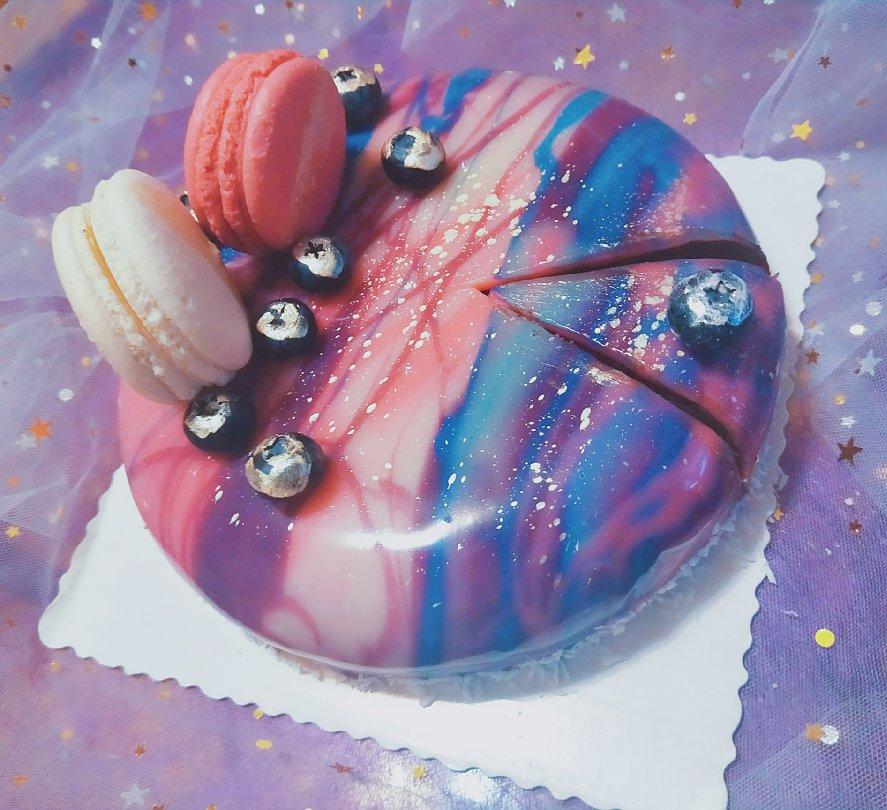 zhaengzz做的星空镜面蛋糕