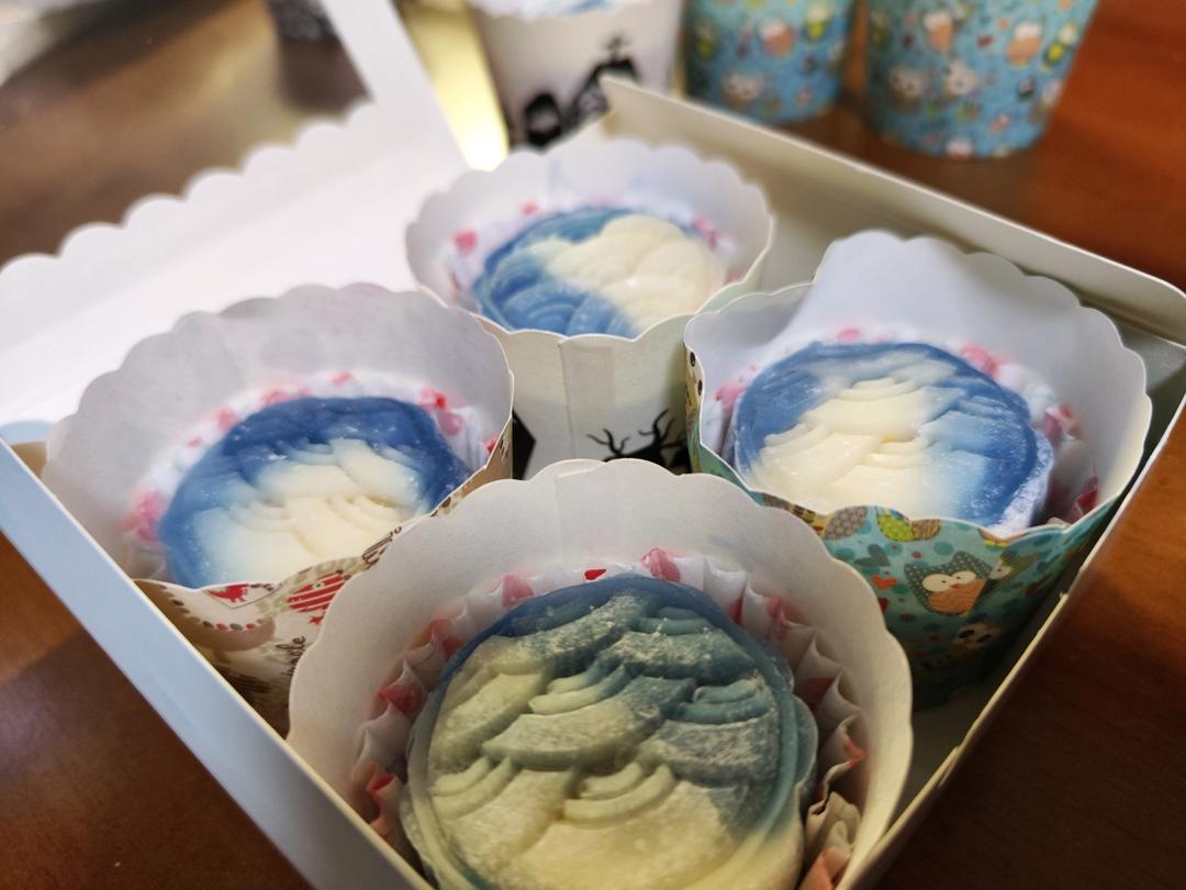 青花瓷冰皮月饼。无色素，免烤箱，成品堪比艺术品