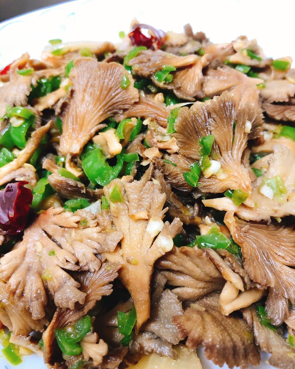 青椒炒鲜白参菌