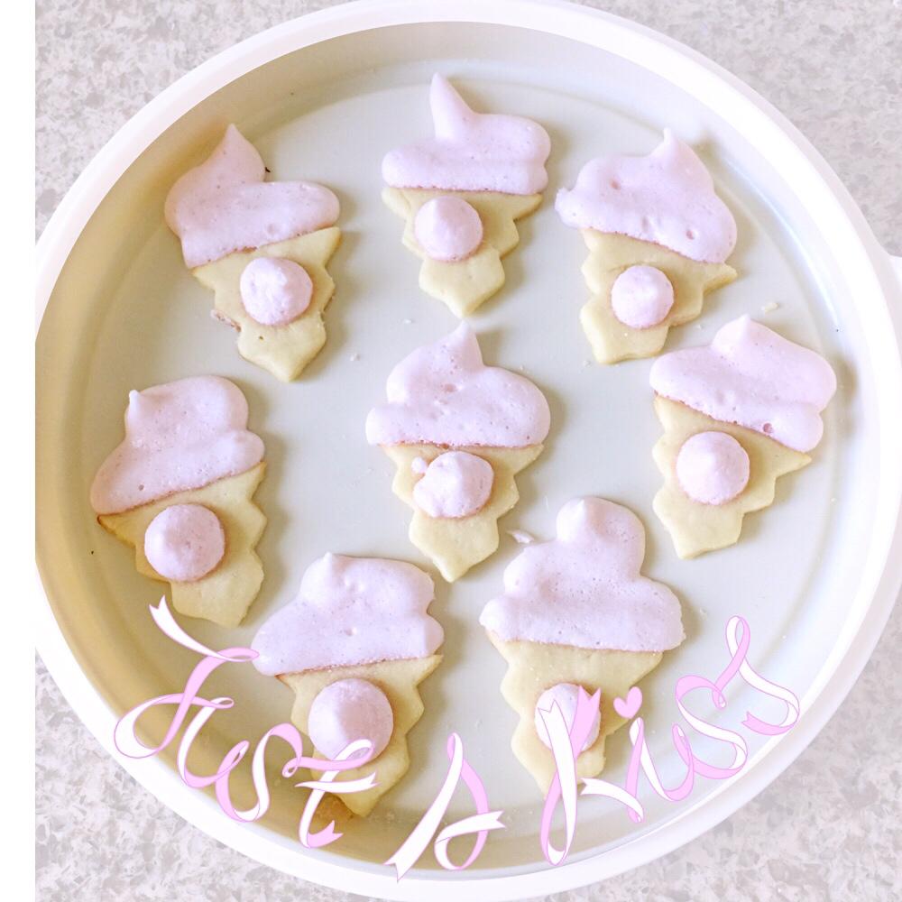 “冰激凌”蛋白糖饼干~儿童节玩起来吧~~