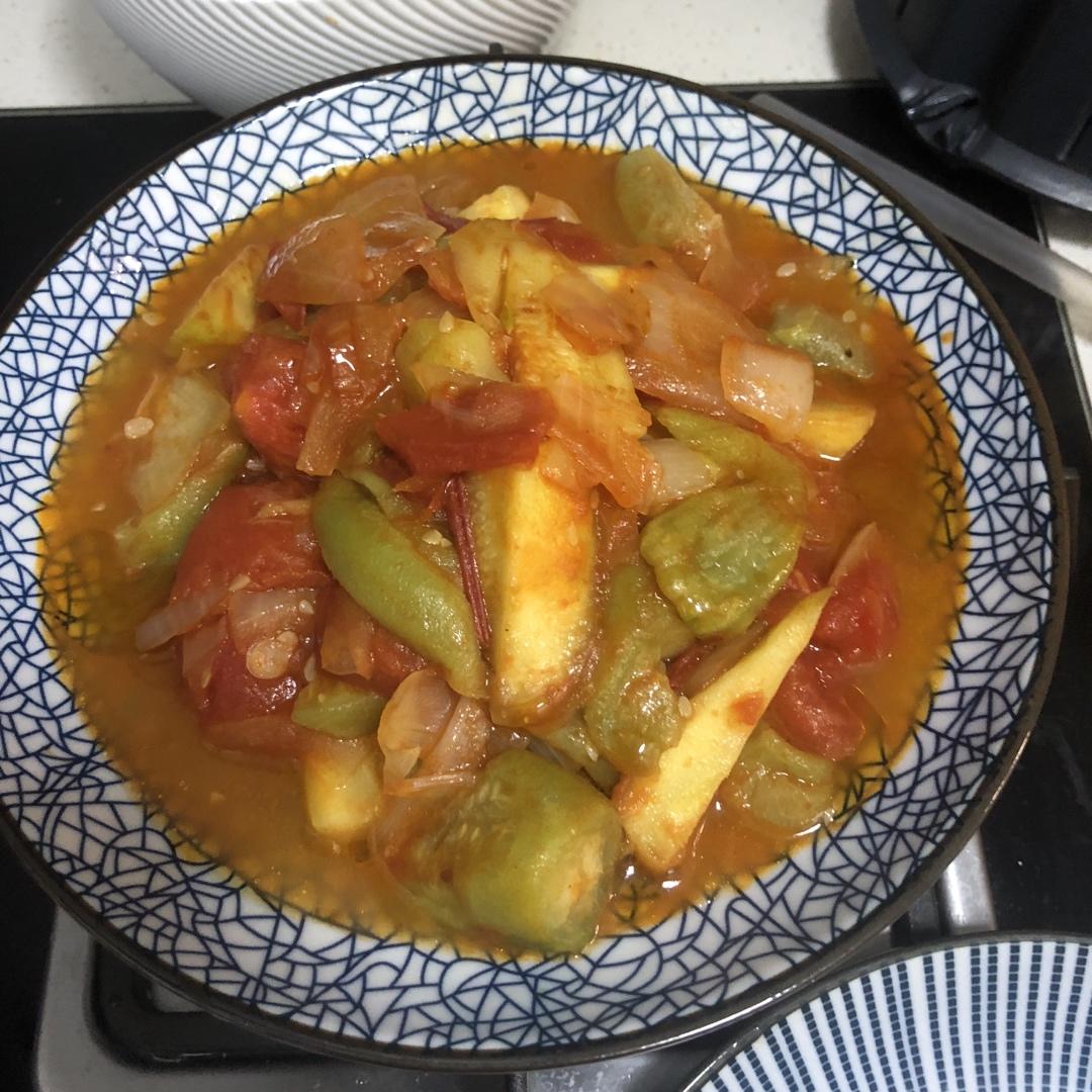 香菇龙芽菜烩番茄