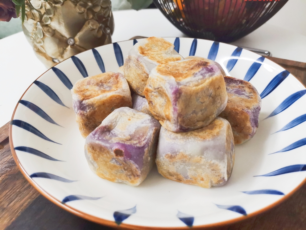 香甜软糯的紫薯芝士仙豆糕的做法