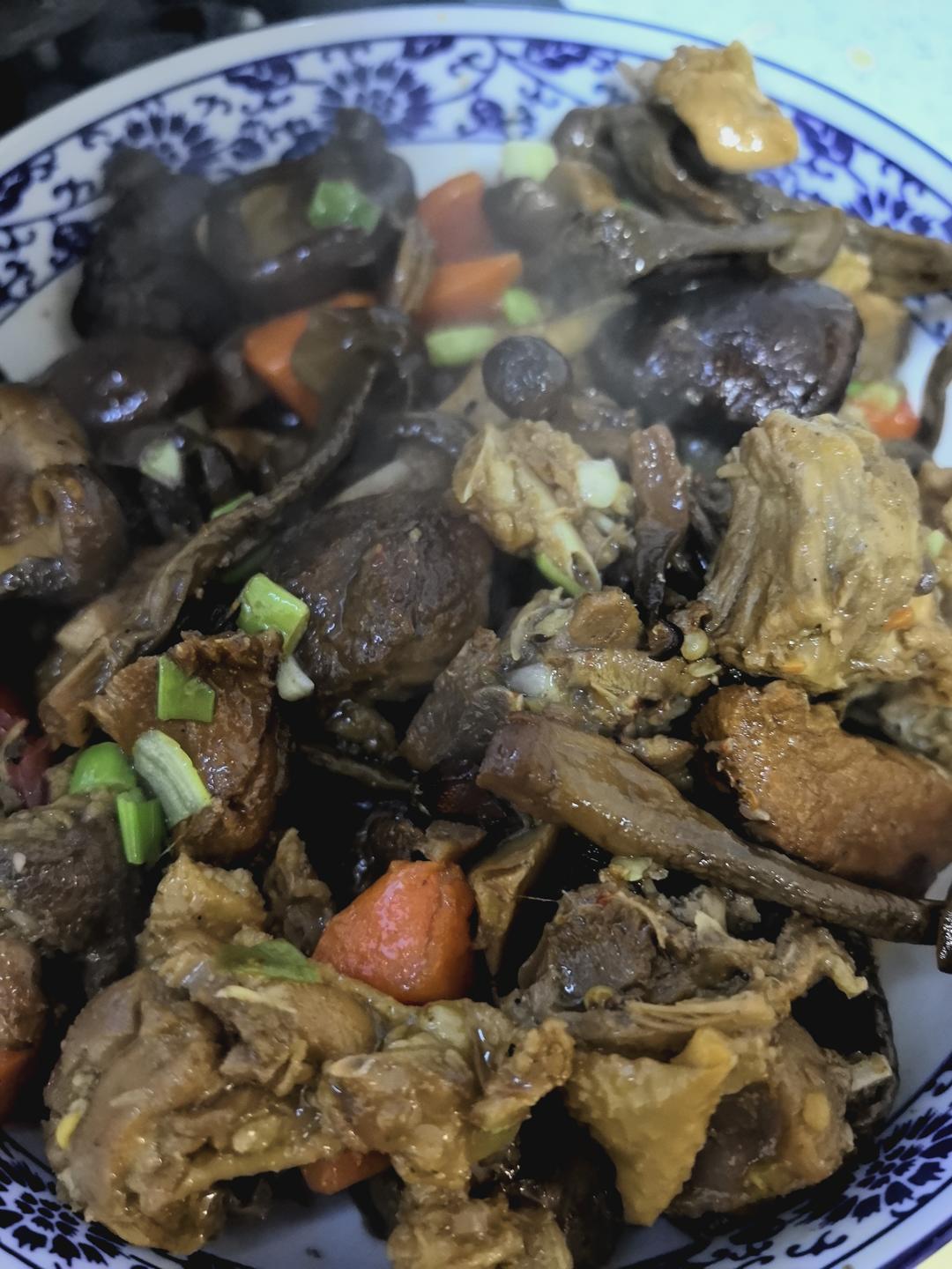 日常｜晚餐煮了个炒鸡肉加了香菇一起 米饭全干光了