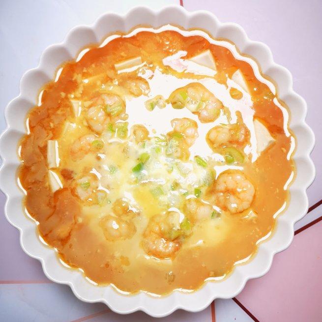 虾仁豆腐蒸水蛋