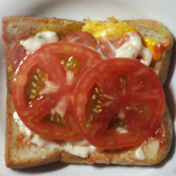 吐司培根小批萨