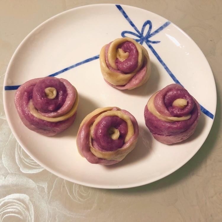 紫薯玫瑰馒头