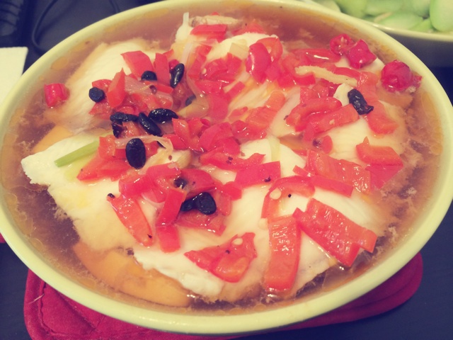 豆豉辣酱蒸鱼片