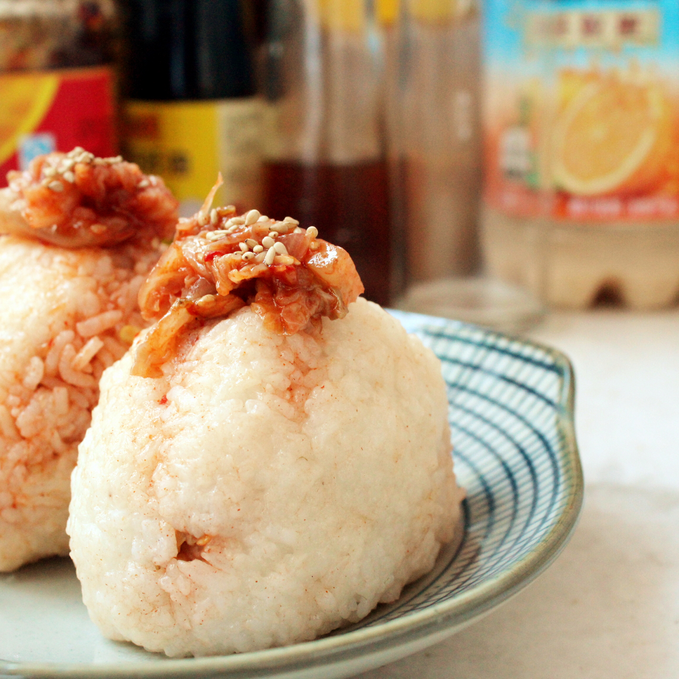 【北京早上好】云南花米饭团（辣黄瓜、泡菜、鸡蛋金枪鱼酱三种口味~*内附详细的手捏饭团方法*~）