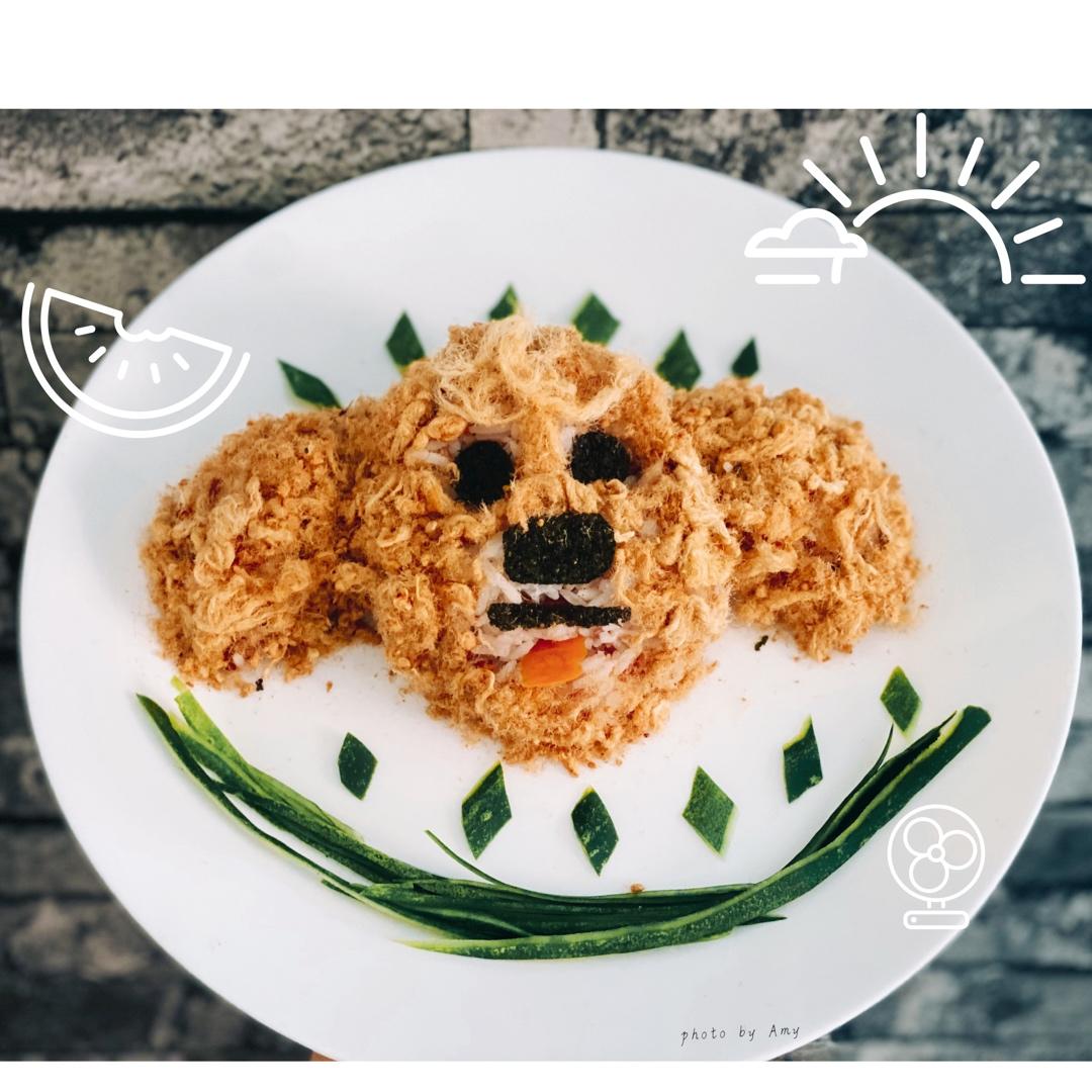 哄娃人气早餐【咸蛋黄肉松饭团】泰迪版-每天都是六一节