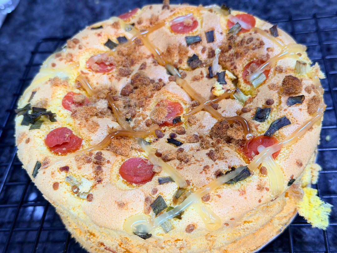 香葱肉松戚风蛋糕6寸