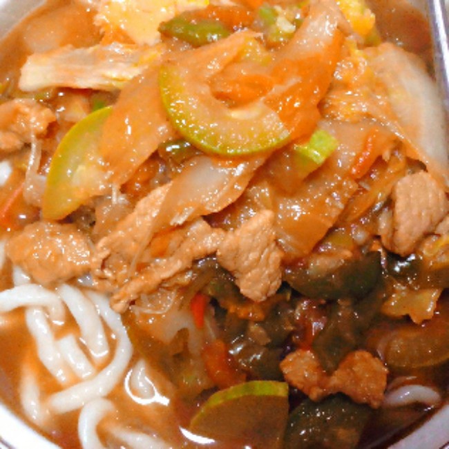 茄子肉丁打卤面