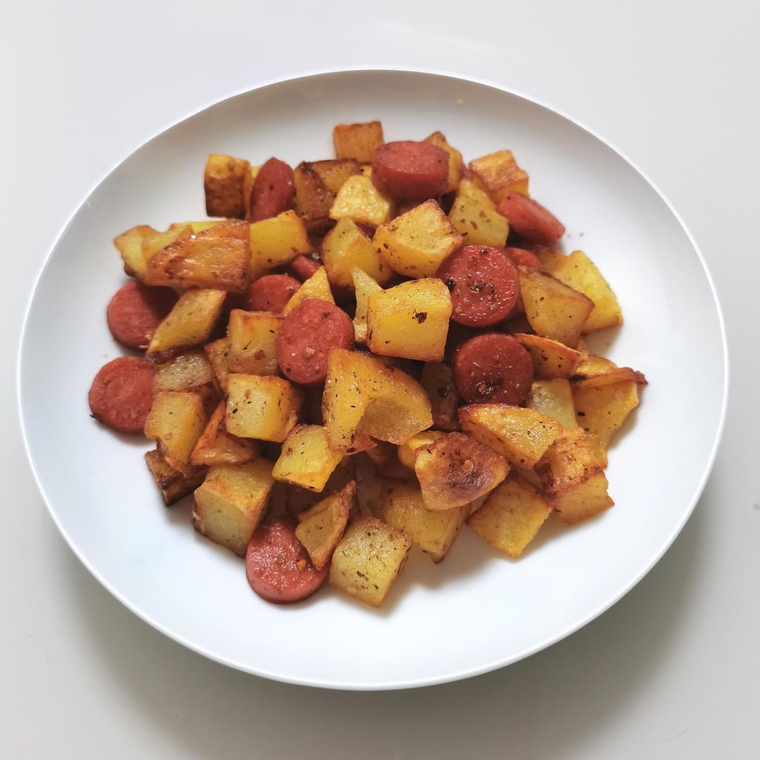 孜然火腿土豆丁