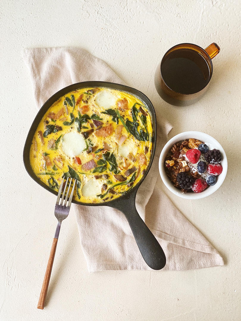 菠菜培根意式蛋饼Spinach&bacon frittata