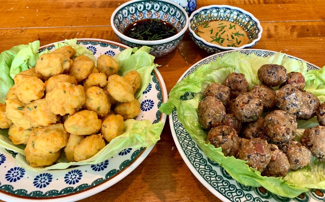 豆腐时蔬炸丸子