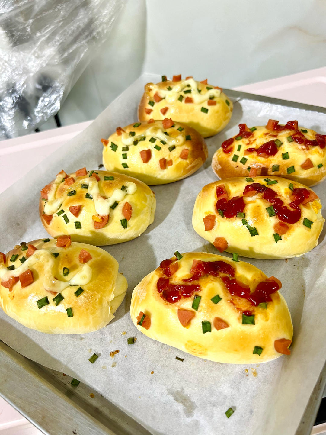 香葱火腿肉松面包