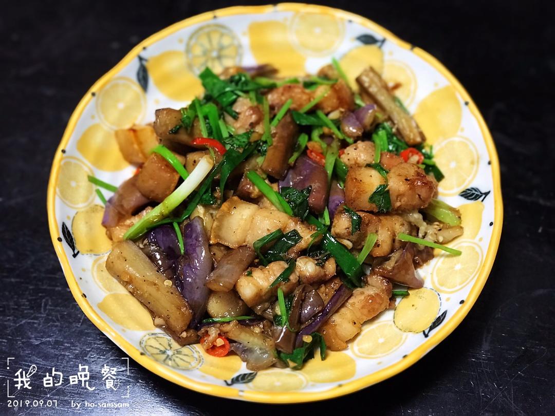 茄子块炒肉