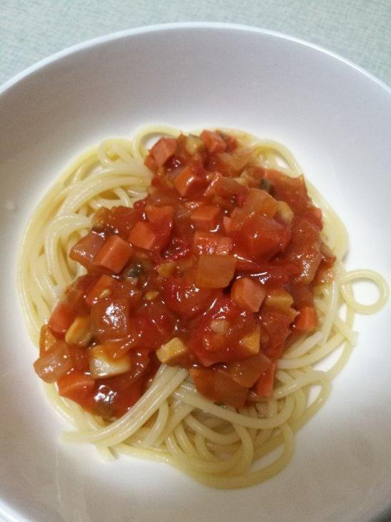 （完胜必胜客的）番茄肉酱意大利面～