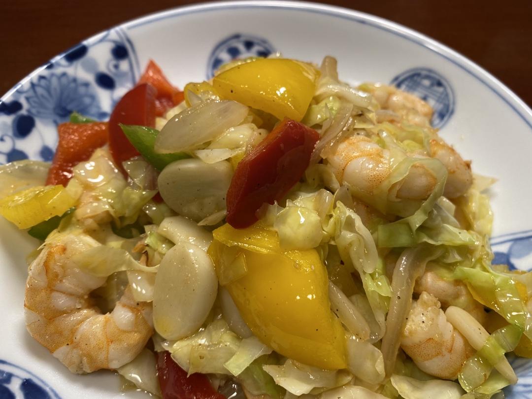 鲜虾包菜