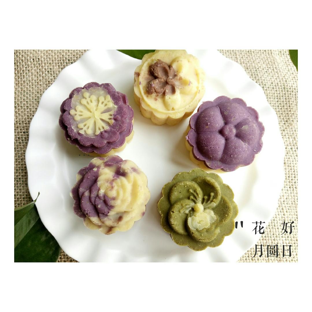 彩虹绿豆月饼（低油低糖无色素版）