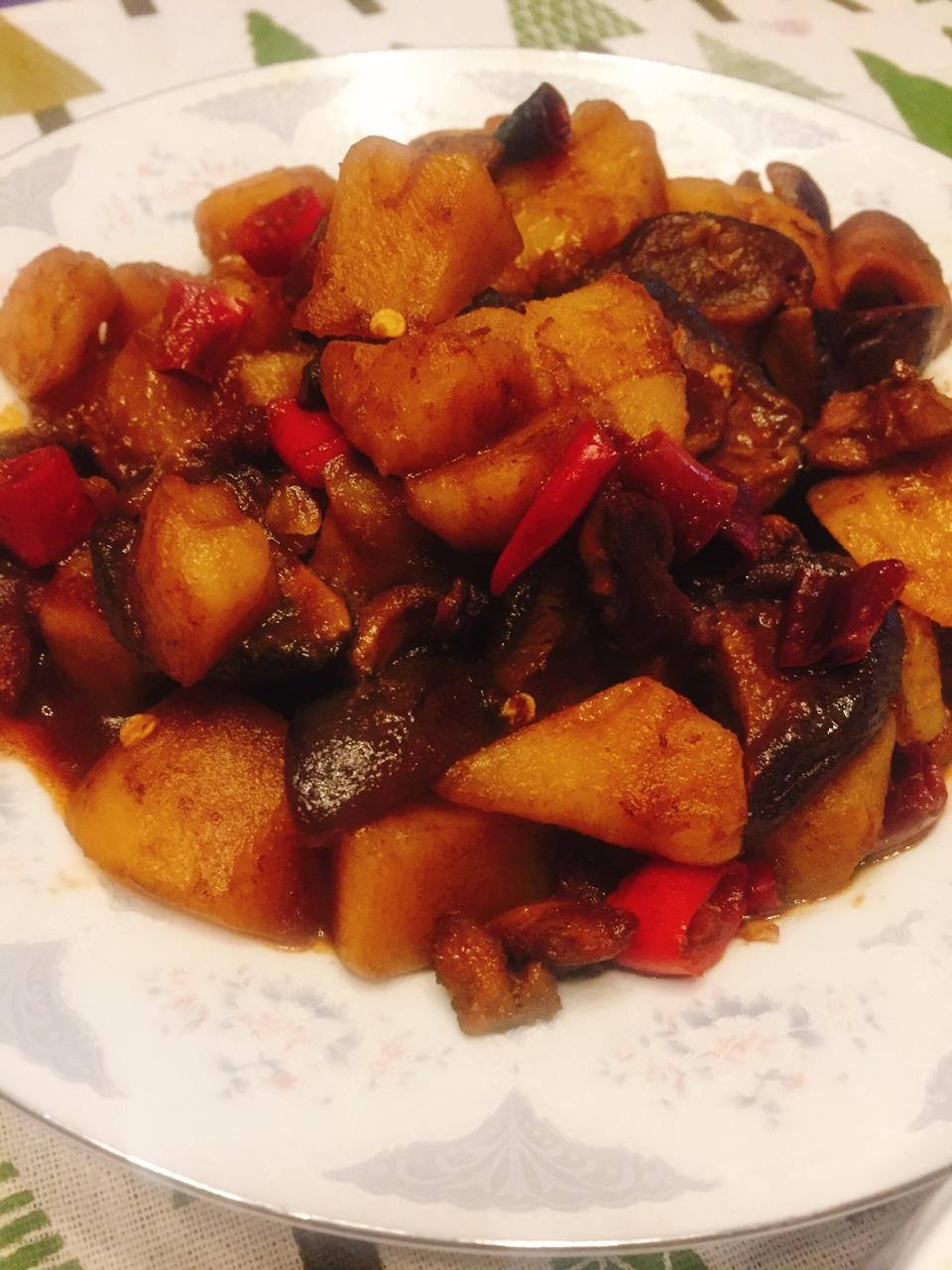 土豆香菇炖鸡腿