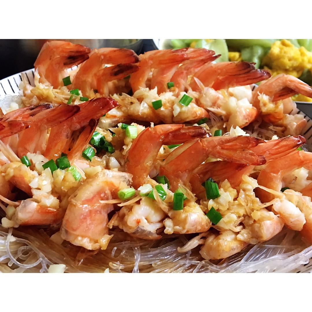 zuizui116做的蒜蓉粉丝开片虾