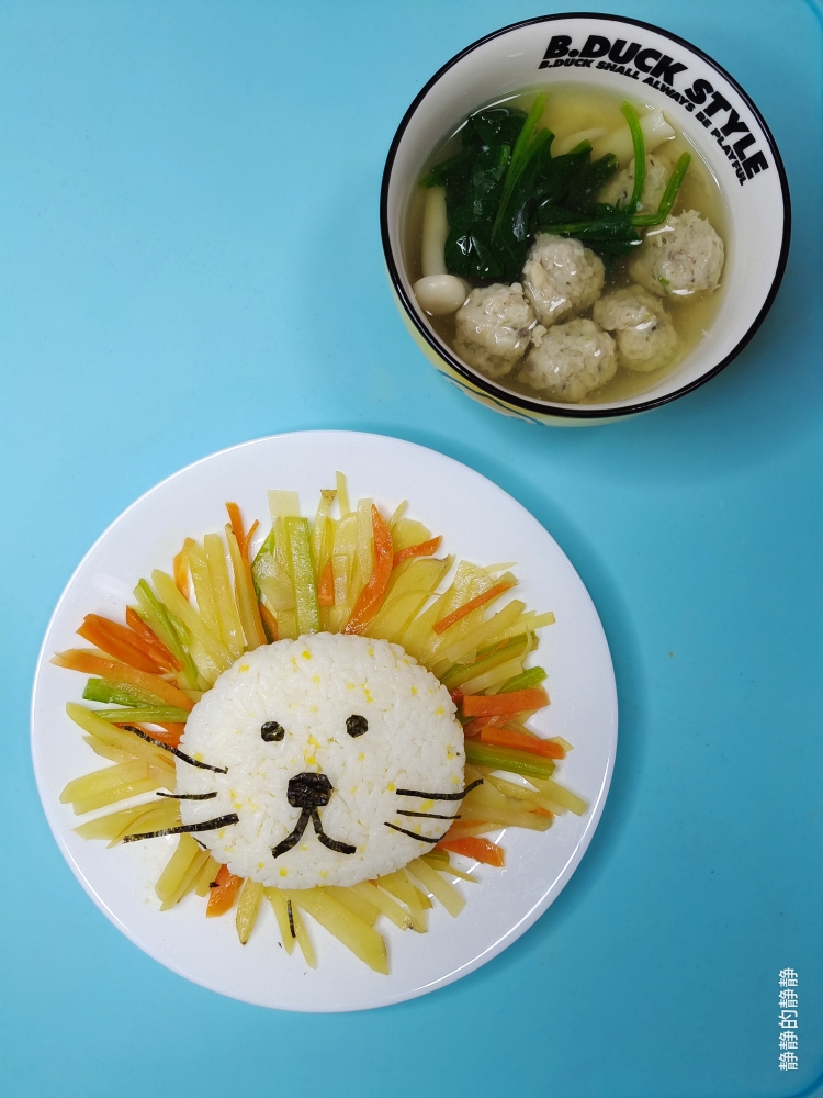 土豆丝，小狮子，儿童创意食谱的做法