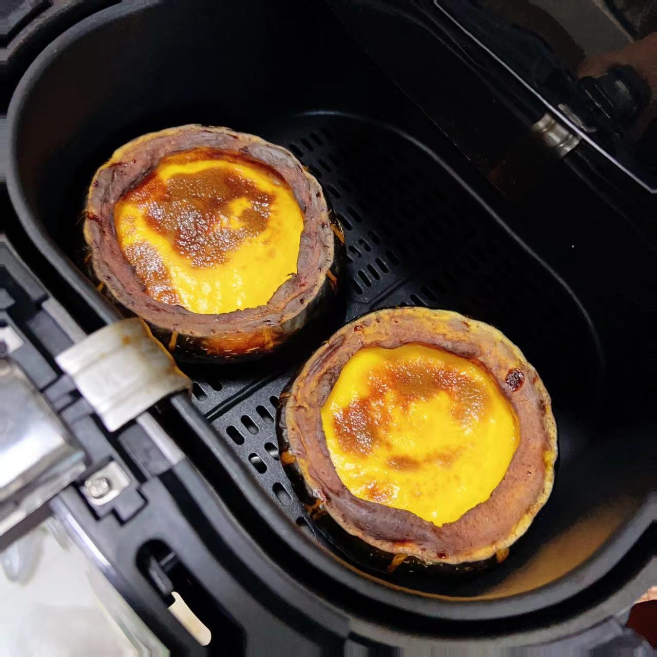 烤🎃贝贝南瓜牛奶鸡蛋布丁(空气炸锅版)低热的做法 步骤7