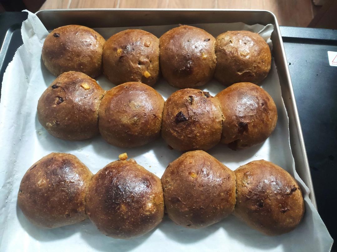 隔夜发酵天然酵种弃种复活节十字包（消耗大量弃种）