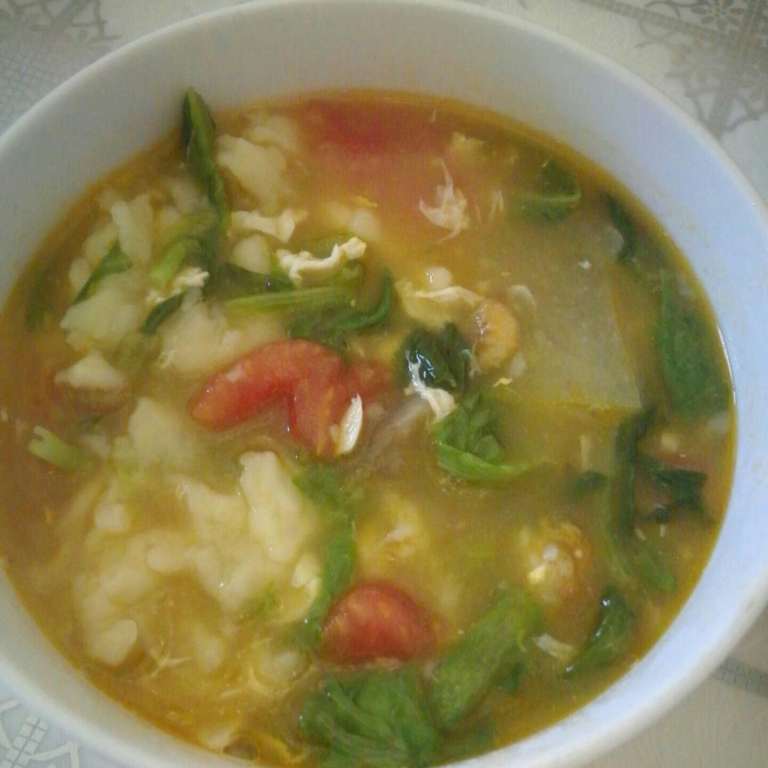 西红柿鸡蛋疙瘩汤