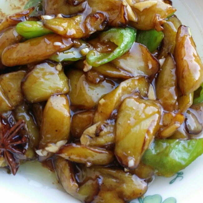 爱沫含做的溜肉段烧茄子东北硬菜呀哈哈