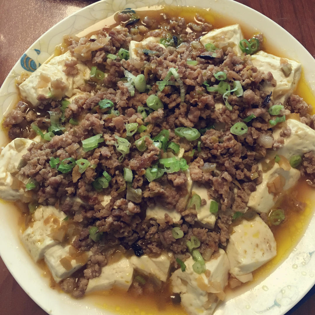 榨菜肉末蒸豆腐