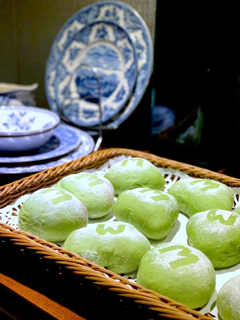 抹茶红豆软面包